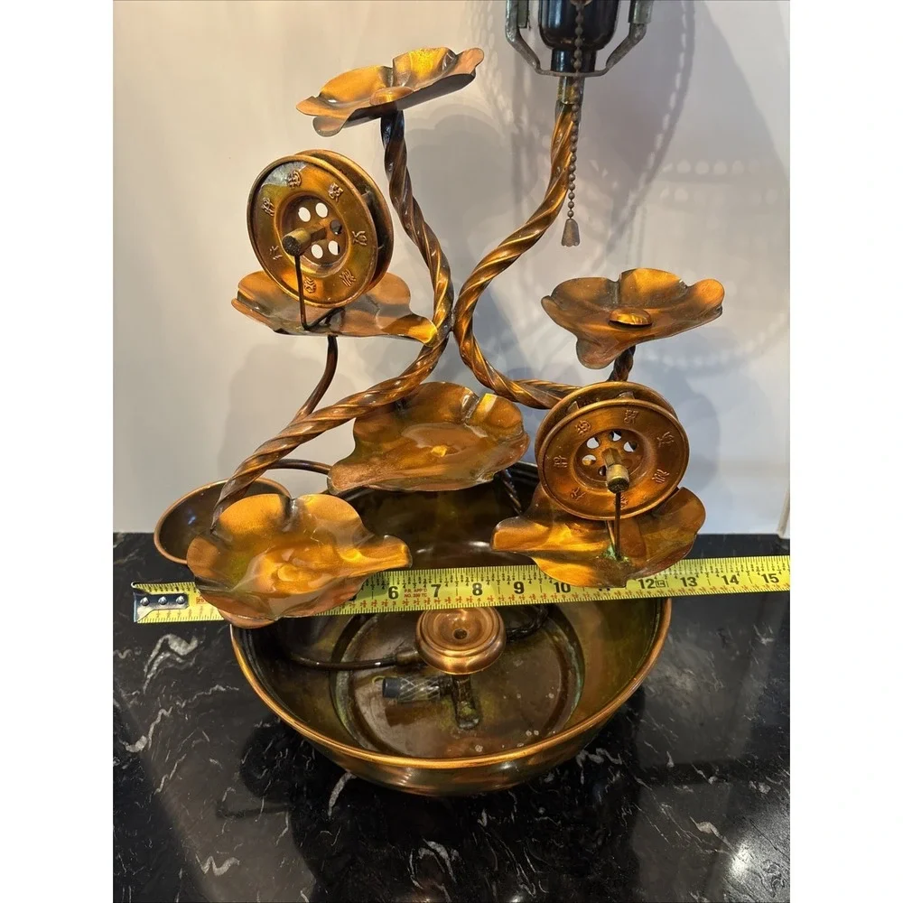 Copper Water Wheels Fountain & Lamp- Feng Shui Sphere